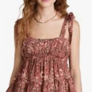 ULLA JOHNSON  adorable rust,peach and turquoise top.